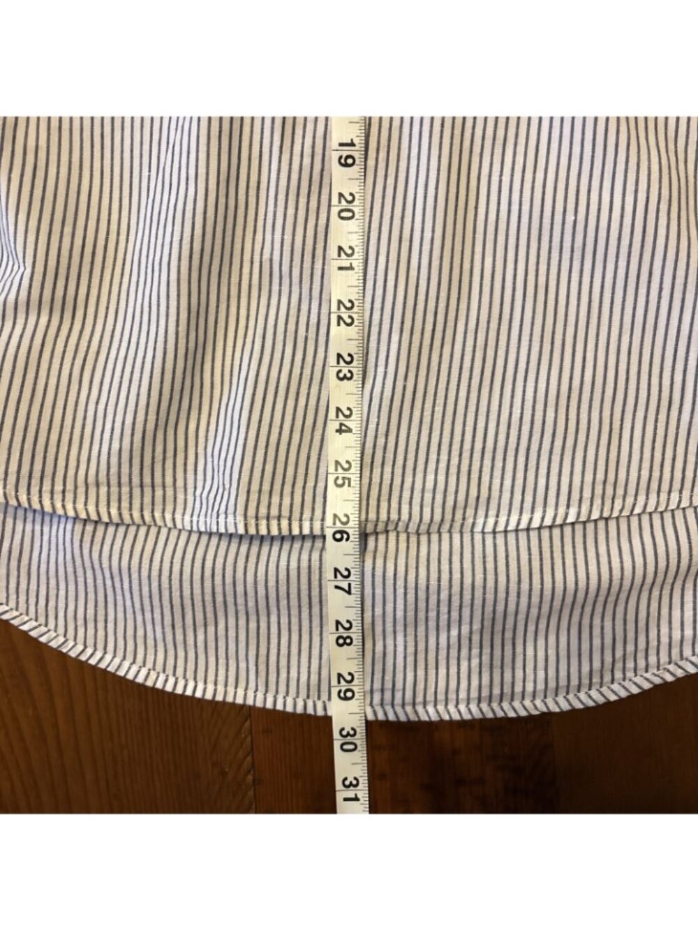 vineyard vines women Linen Pin Stipe Blouse Size Large Long Sleeve - Picture 8 of 8